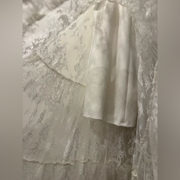 BHLDN White Lace Halter Ruffle Peekaboo Maxi Dress - Picture 10 of 12